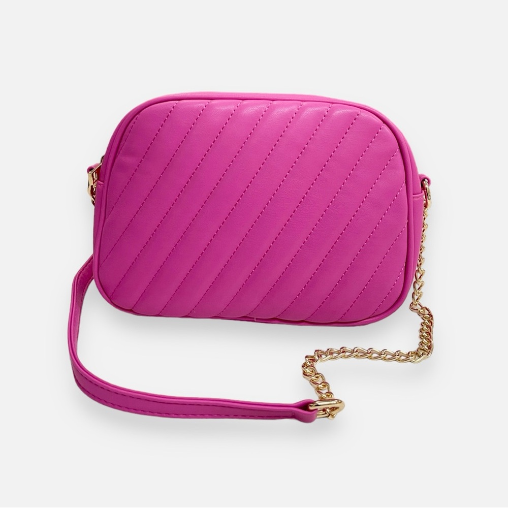 Pink Quilted Crossbody Bag